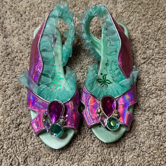 Disney The Little Mermaid Ariel iridescent Ruffle Kids Slip-On Shoes Size 2 NEW - Picture 7 of 7